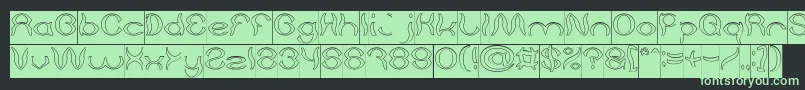 Psychedelic Hollow Inverse Font – Green Fonts on Black Background