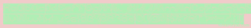 Psychedelic Hollow Inverse Font – Green Fonts on Pink Background