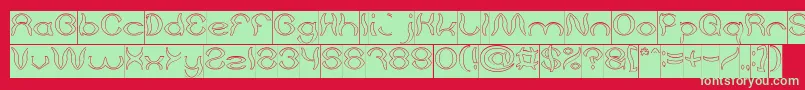 Psychedelic Hollow Inverse Font – Green Fonts on Red Background