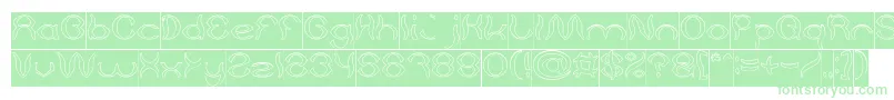 Psychedelic Hollow Inverse Font – Green Fonts on White Background