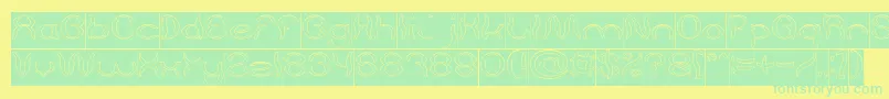 fuente Psychedelic Hollow Inverse – Fuentes Verdes Sobre Fondo Amarillo