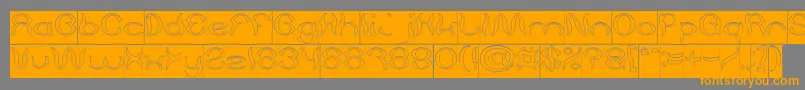 Psychedelic Hollow Inverse-fontti – oranssit fontit harmaalla taustalla
