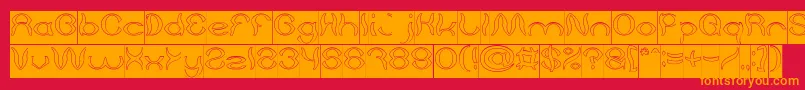 Psychedelic Hollow Inverse Font – Orange Fonts on Red Background