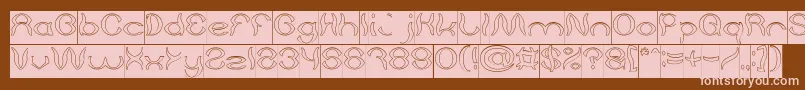 Psychedelic Hollow Inverse Font – Pink Fonts on Brown Background
