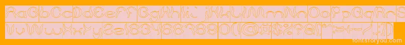 Psychedelic Hollow Inverse Font – Pink Fonts on Orange Background
