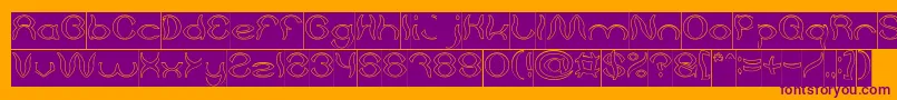 Psychedelic Hollow Inverse Font – Purple Fonts on Orange Background