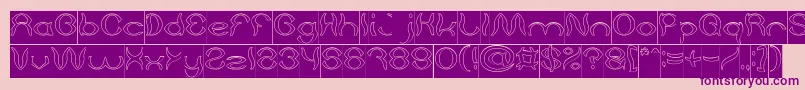 Psychedelic Hollow Inverse Font – Purple Fonts on Pink Background