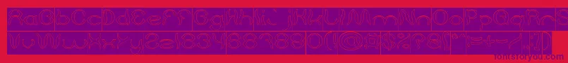 Psychedelic Hollow Inverse Font – Purple Fonts on Red Background