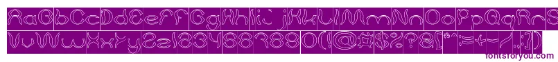 Psychedelic Hollow Inverse Font – Purple Fonts on White Background