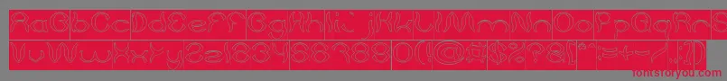 Psychedelic Hollow Inverse Font – Red Fonts on Gray Background