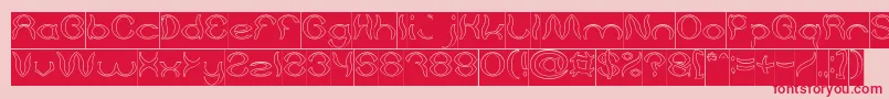 Psychedelic Hollow Inverse Font – Red Fonts on Pink Background
