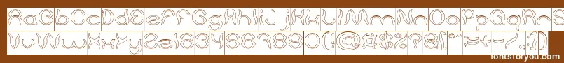 フォントPsychedelic Hollow Inverse – 茶色の背景に白い文字