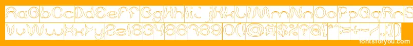 Psychedelic Hollow Inverse Font – White Fonts on Orange Background