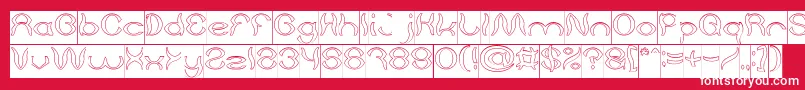 Psychedelic Hollow Inverse Font – White Fonts on Red Background