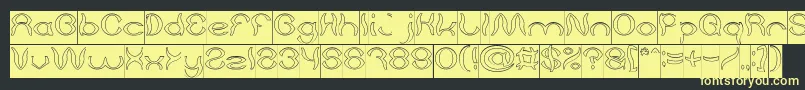 Psychedelic Hollow Inverse Font – Yellow Fonts on Black Background