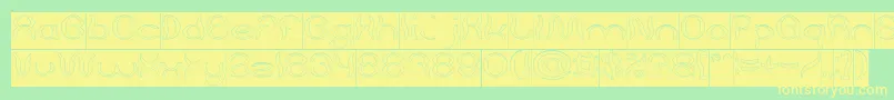 Psychedelic Hollow Inverse Font – Yellow Fonts on Green Background