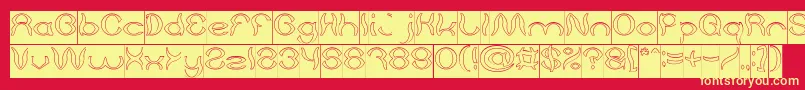 Psychedelic Hollow Inverse Font – Yellow Fonts on Red Background