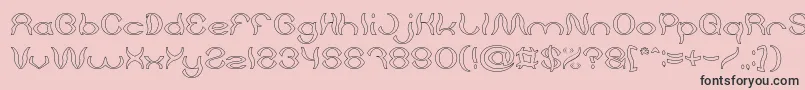 Psychedelic Hollow Font – Black Fonts on Pink Background