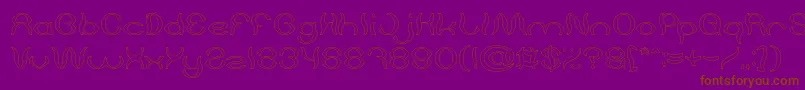 Psychedelic Hollow-Schriftart – Braune Schriften auf violettem Hintergrund