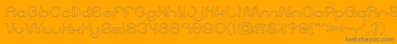 Psychedelic Hollow Font – Gray Fonts on Orange Background