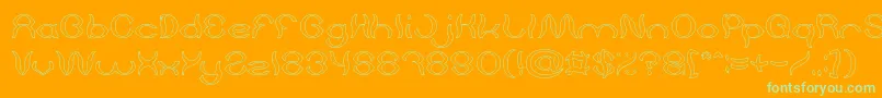 Psychedelic Hollow Font – Green Fonts on Orange Background