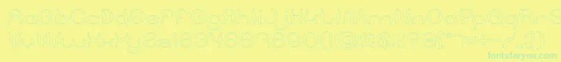 Psychedelic Hollow Font – Green Fonts on Yellow Background
