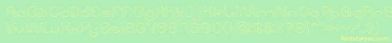 Psychedelic Hollow Font – Yellow Fonts on Green Background