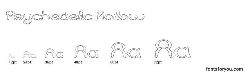 Psychedelic Hollow Font Sizes