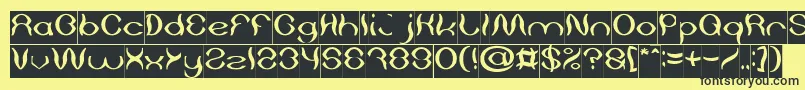 Psychedelic Inverse Font – Black Fonts on Yellow Background