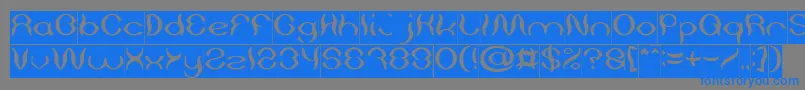 Psychedelic Inverse Font – Blue Fonts on Gray Background