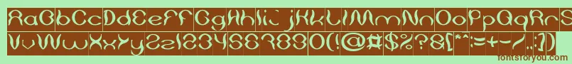 Psychedelic Inverse Font – Brown Fonts on Green Background