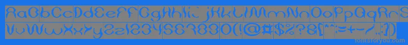 フォントPsychedelic Inverse – 青い背景に灰色の文字