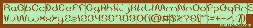 Psychedelic Inverse-fontti – vihreät fontit ruskealla taustalla