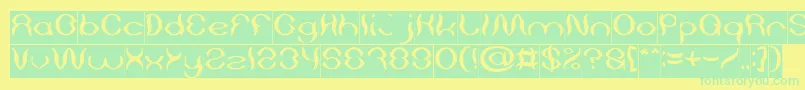 Psychedelic Inverse Font – Green Fonts on Yellow Background