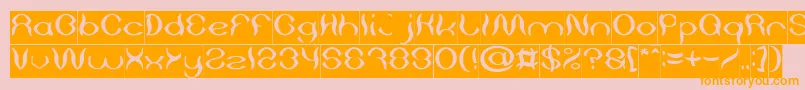 Psychedelic Inverse-Schriftart – Orangefarbene Schriften auf rosa Hintergrund