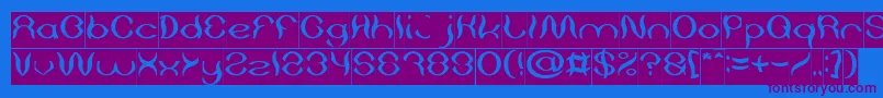 Psychedelic Inverse Font – Purple Fonts on Blue Background