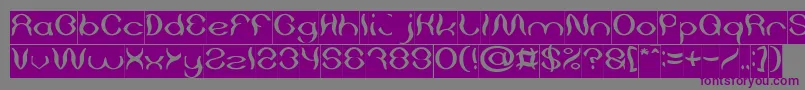 フォントPsychedelic Inverse – 紫色のフォント、灰色の背景