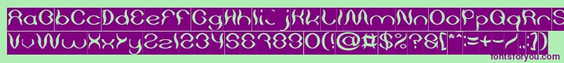 Psychedelic Inverse Font – Purple Fonts on Green Background