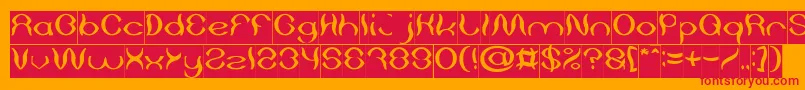 Psychedelic Inverse Font – Red Fonts on Orange Background