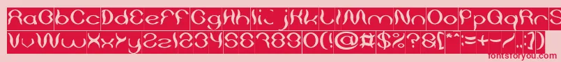 Psychedelic Inverse Font – Red Fonts on Pink Background