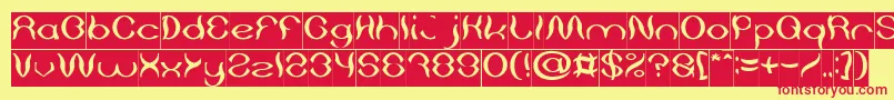 Psychedelic Inverse Font – Red Fonts on Yellow Background