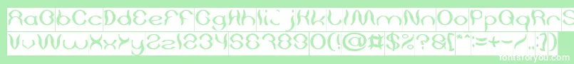 Psychedelic Inverse Font – White Fonts on Green Background