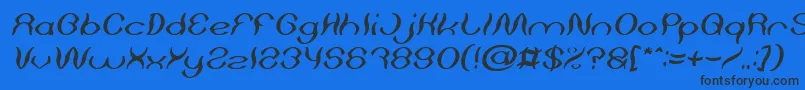 fuente Psychedelic Italic – Fuentes Negras Sobre Fondo Azul