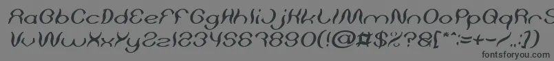 Czcionka Psychedelic Italic – czarne czcionki na szarym tle