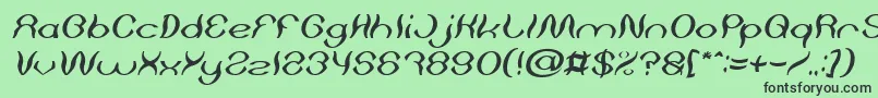 フォントPsychedelic Italic – 緑の背景に黒い文字