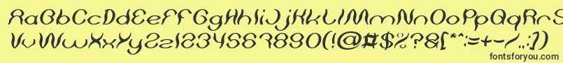 Psychedelic Italic Font – Black Fonts on Yellow Background