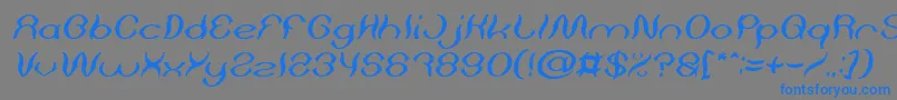 Czcionka Psychedelic Italic – niebieskie czcionki na szarym tle