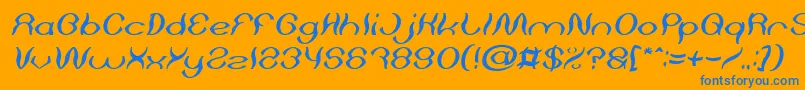 Psychedelic Italic Font – Blue Fonts on Orange Background