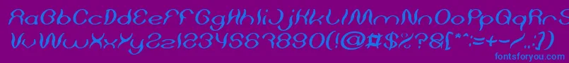 Psychedelic Italic Font – Blue Fonts on Purple Background