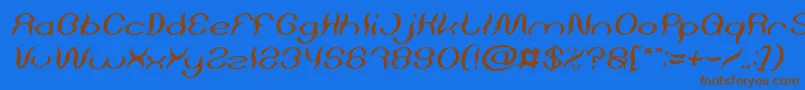 Fonte Psychedelic Italic – fontes marrons em um fundo azul